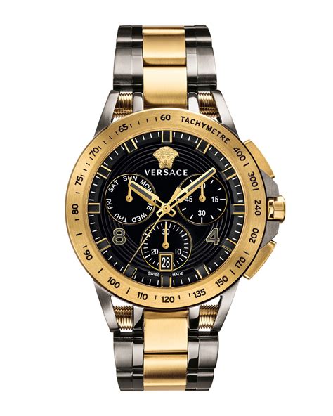 gold versace mens watch|Versace chronograph watch.